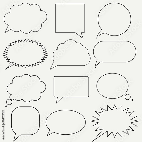 Collection Speech Bubbles, Isolated On grey background