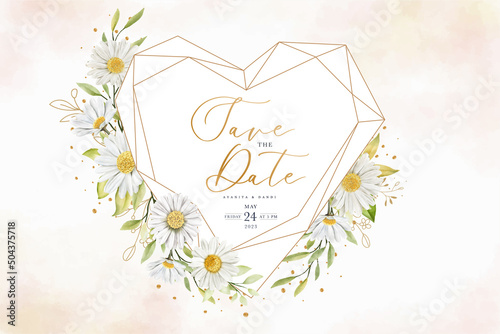 hand drawn daisy floral wreath background design