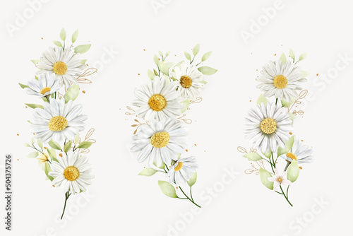 hand drawn daisy floral bouquet background design