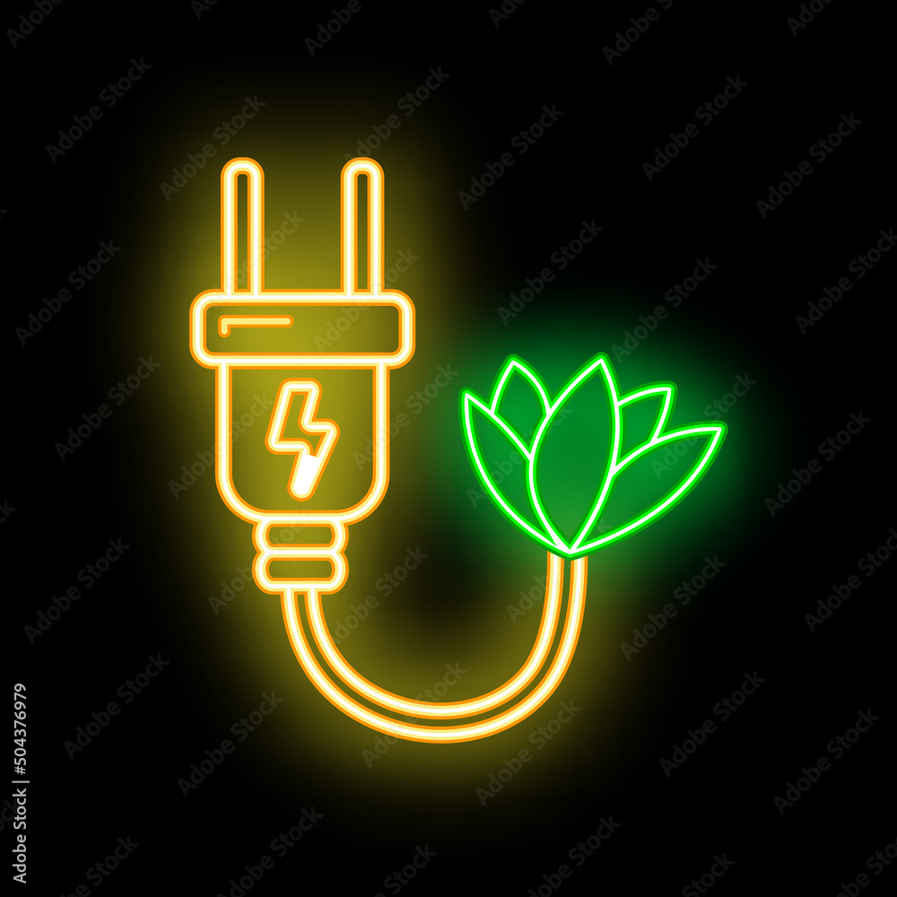Eco friendly alternative energy source and waste recycling icon ...