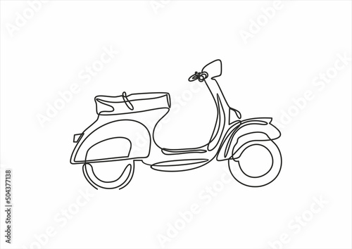 vintage scooter isolated on white