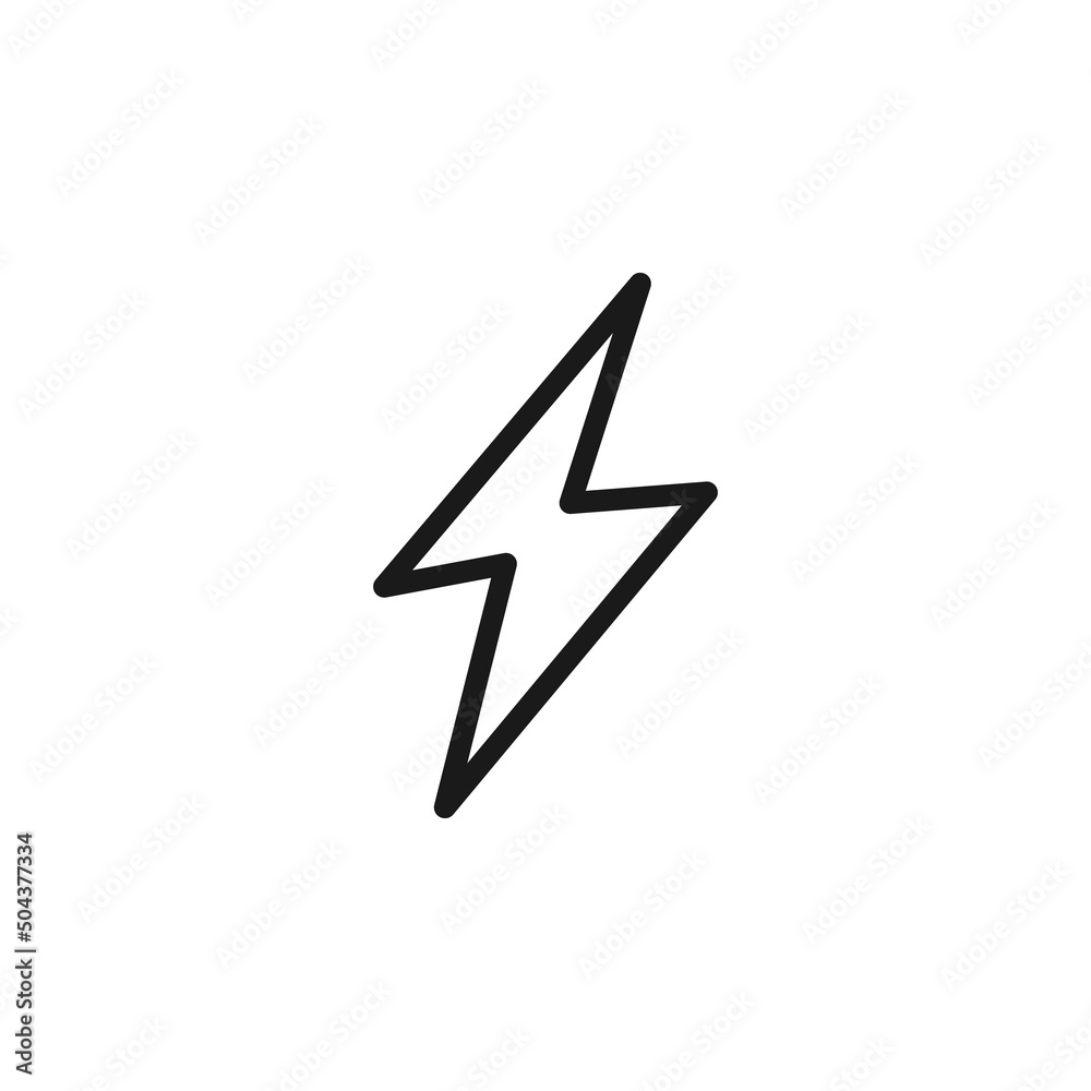 Sign and symbols concept. Outline illustrations and editable strokes. Suitable for stores, books, articles etc. Vector line icon of flash or lightning