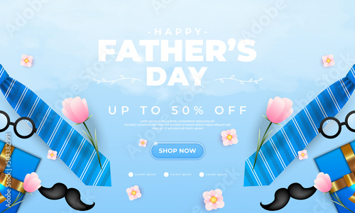 Happy father's day design, suitable for banners, promotions, posters, vouchers, give away and others