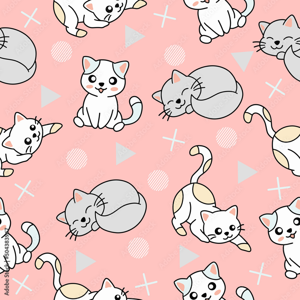 cute cute orange animal seamless pattern wallpaper with design pink.