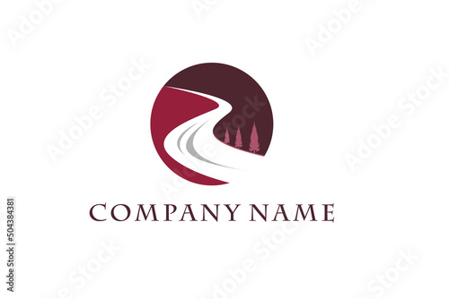 Winding Road Street River Creek logo design inspiration