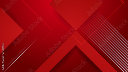 Abstract background of curved surfaces and halftone dots in red colors
