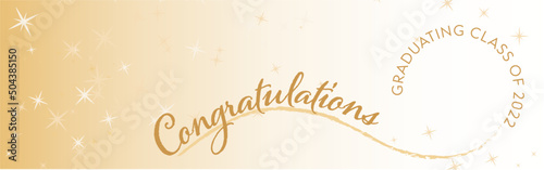Elegant golden background web banner for graduation 2022