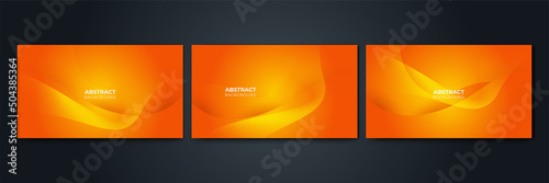 Set of Modern Abstract dynamic shape orange design background