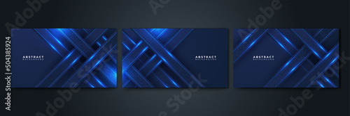 Modern professional blue vector abstract technology business background with lines and geometric shapes