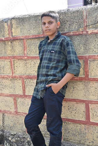 Canvas Print close up of photos of cute teenager boy trip fort in southern Maharashtra, India