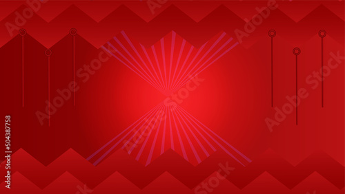 Red abstract background. Abstract composition of 3D circle. Modern geometric red background insulated black