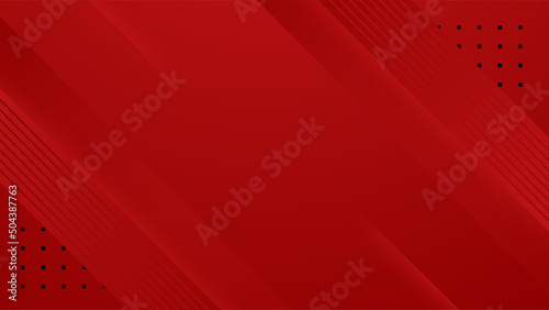 Red abstract background. Abstract composition of 3D circle. Modern geometric red background insulated black