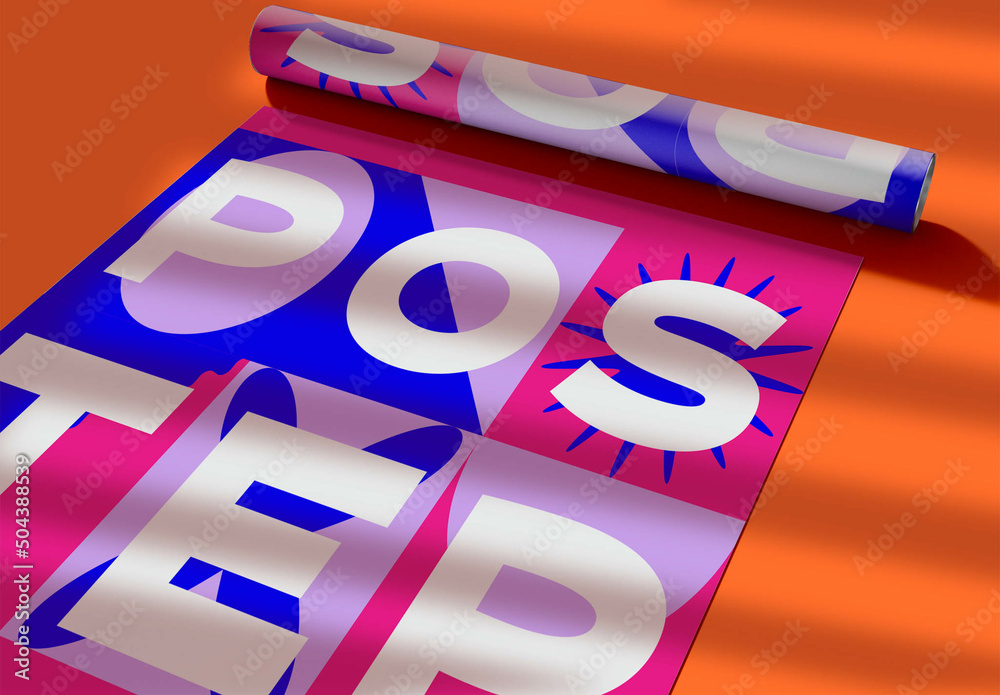 Rectangular Poster Layout Mockup Stock Template Adobe Stock