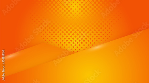 Abstract modern orange yellow white banner background gradient color. Yellow and orange gradient with circle halftone pattern curve wave decoration.