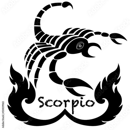 Scorpion Zodiac Sign. Scorpion horoscope, Taurus horoscope. 12 zodiac signs, each horoscope, 12 zodiac horoscopes represented by animals. Scorpion man in line back.