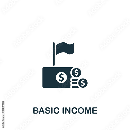Basic Income icon. Monochrome simple Fintech Industry icon for templates, web design and infographics