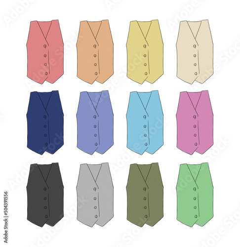 ベストのイラストセット