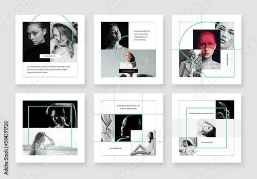 Social Media Set with Abstract Geometry Design