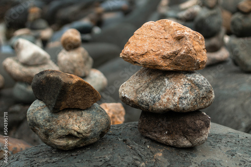Pile of stones in Santinho Beach, Florianópolis photo