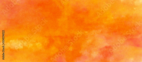 Abstract creative grunge textured beautiful orange or yellow background, Colorful hand painted yellow or orange background with watercolor and grunge texture with space for any design and decoration.