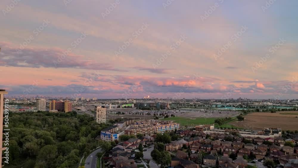 Beautiful purple, sunset sky. and city view at dusk. Beautiful purple, sunset sky. and city view at dusk.