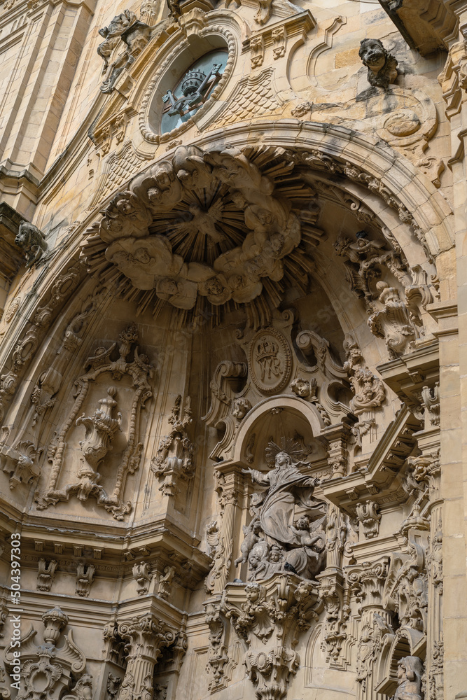 detail of the facade of the basilica