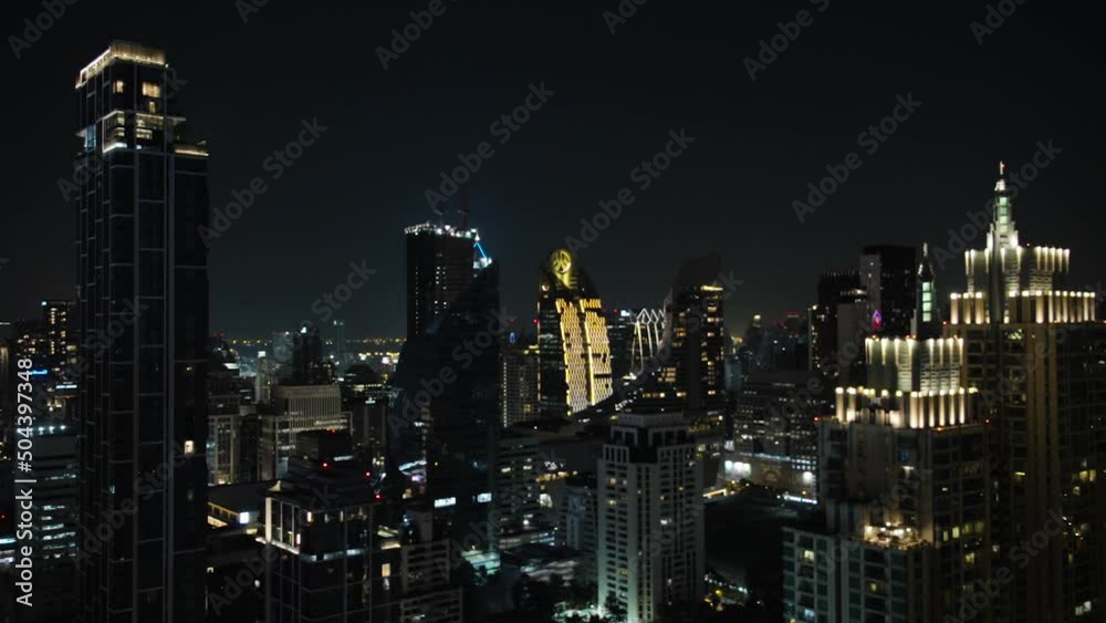 Bright and Shiny Sukhumvit Skyline of Bangkok at Night, Still Video of Skyline at Night, Cinematic Background Video Bright and Shiny Sukhumvit Skyline of Bangkok at Night, Still Video of Skyline at Night, Cinematic Background Video