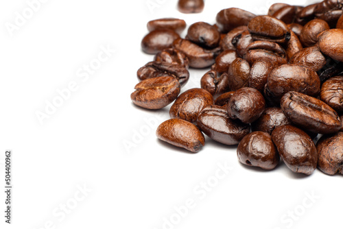 roasted coffee bean isolated on white background