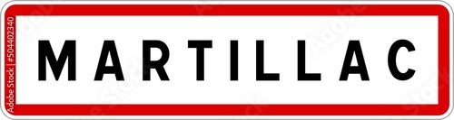 Panneau entrée ville agglomération Martillac / Town entrance sign Martillac