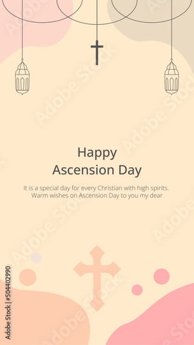Happy Ascension Day Social Media Template Vector Illustration