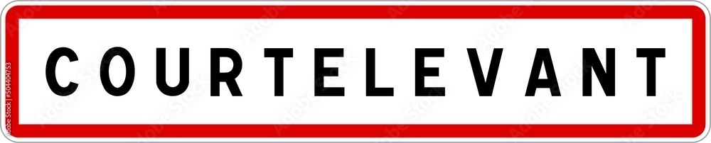 Panneau entrée ville agglomération Courtelevant / Town entrance sign Courtelevant Panneau entrée ville agglomération Courtelevant / Town entrance sign Courtelevant