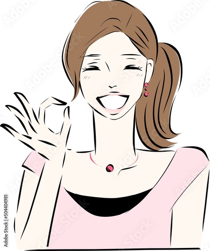 OKポーズをする女性