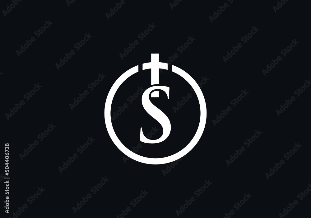 Religion church logo and symbol design vector with the letter S Religion church logo and symbol design vector with the letter S