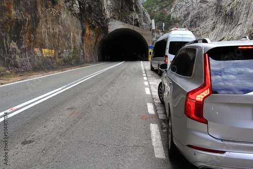 Fototapeta Naklejka Na Ścianę i Meble -  Road through mountains (tunnel) in Montenegro