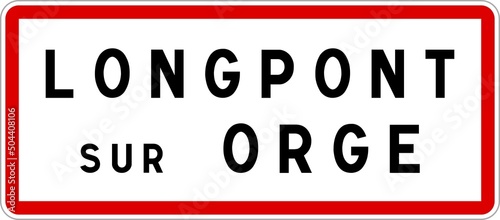 Panneau entrée ville agglomération Longpont-sur-Orge / Town entrance sign Longpont-sur-Orge photo