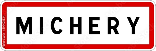 Panneau entrée ville agglomération Michery / Town entrance sign Michery