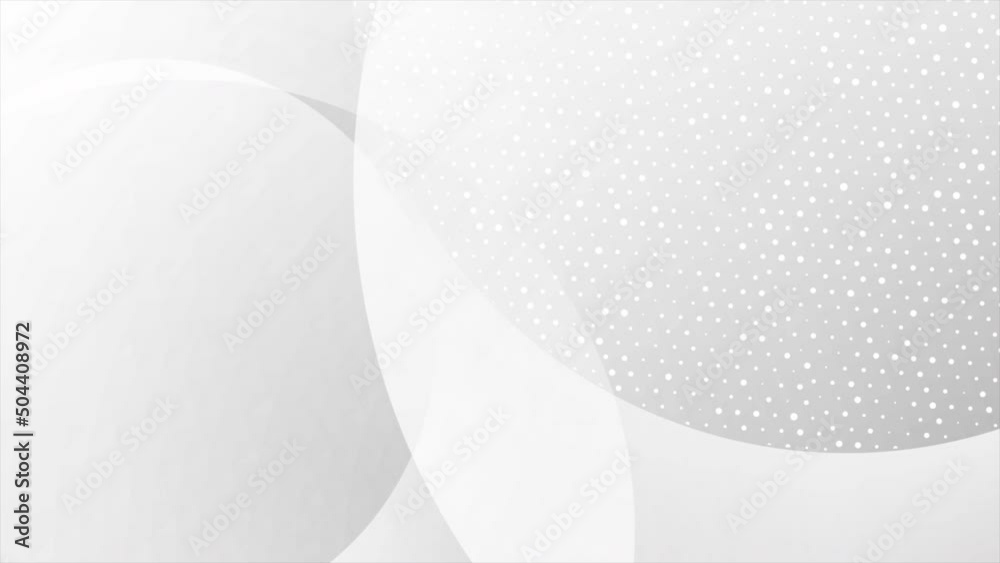 Abstract geometric motion background with grey circles and particles ...