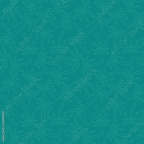Wallpaper Mural green seamless pattern with palm trees, great for wrapping, textile, wallpaper, greeting card- vector illustration Torontodigital.ca