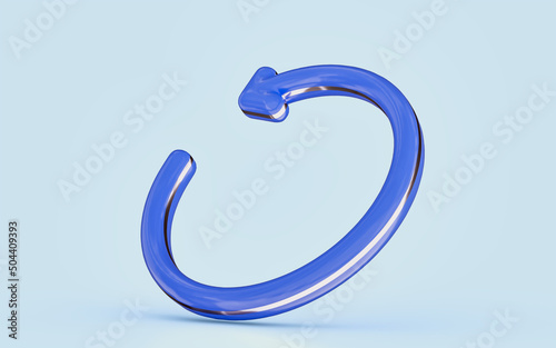 rotation sign minimal glass effect curve loop repeat reload research recover 3d render icon photo