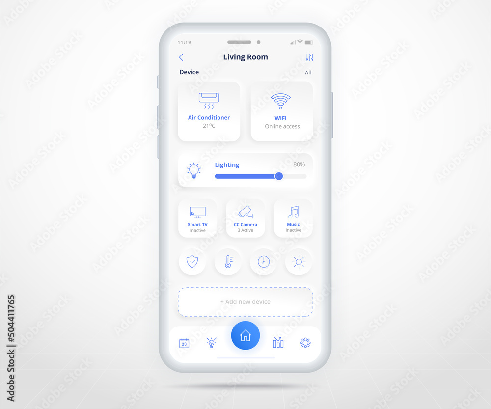 Smartphone smart home controlled app UX UI, IOT Internet of things technology, Digital future home automation tech, smart devices application phone, Wifi cctv lighting music air, vector illustration Smartphone smart home controlled app UX UI, IOT Internet of things technology, Digital future home automation tech, smart devices application phone, Wifi cctv lighting music air, vector illustration