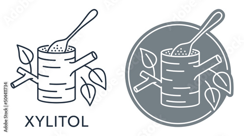 Xylitol icon - sweetener also known as birch sugar