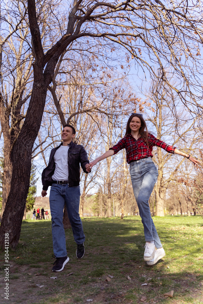 Walking and laughing Walking and laughing