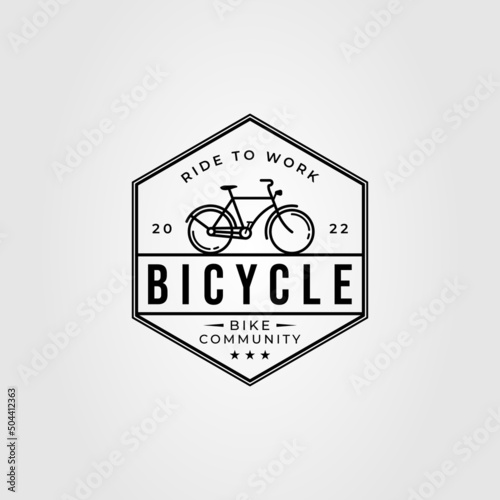 old bicycle or bike club logo vector illustration design