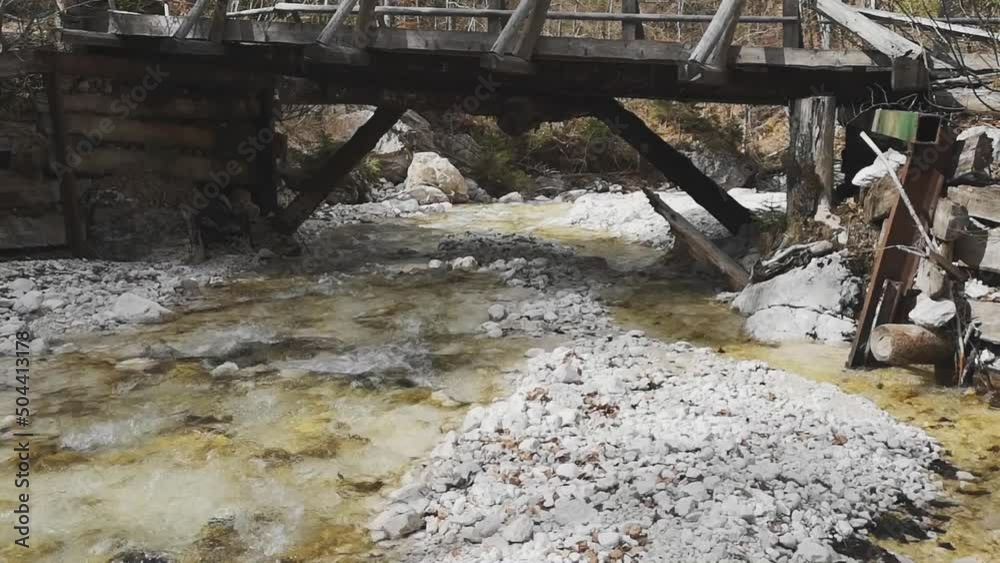 Beautiful river under a bridge in slovenia Beautiful river under a bridge in slovenia