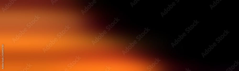 Wide computer screen wallpaper black. Completely new illustration in a vague style deep orange. Abstract background for other compositions.