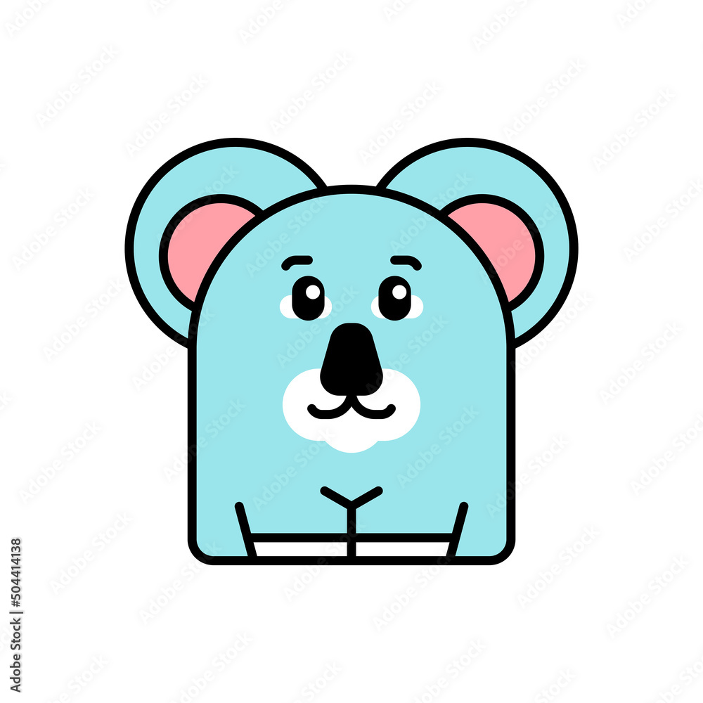 Koala icon. Icon design. Template elements. Flat style