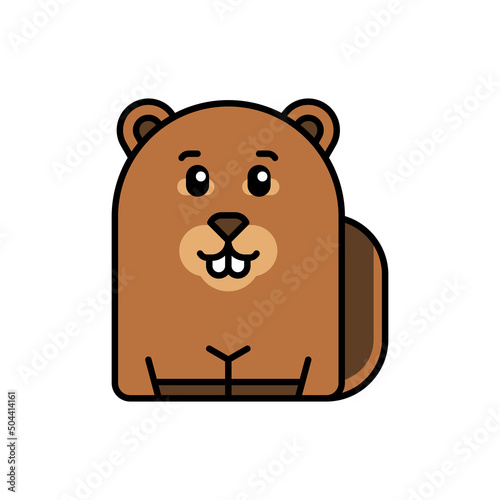 Beaver icon. Icon design. Template elements. Flat style