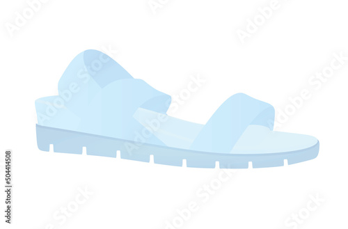 Blue woman strap shoe. vector