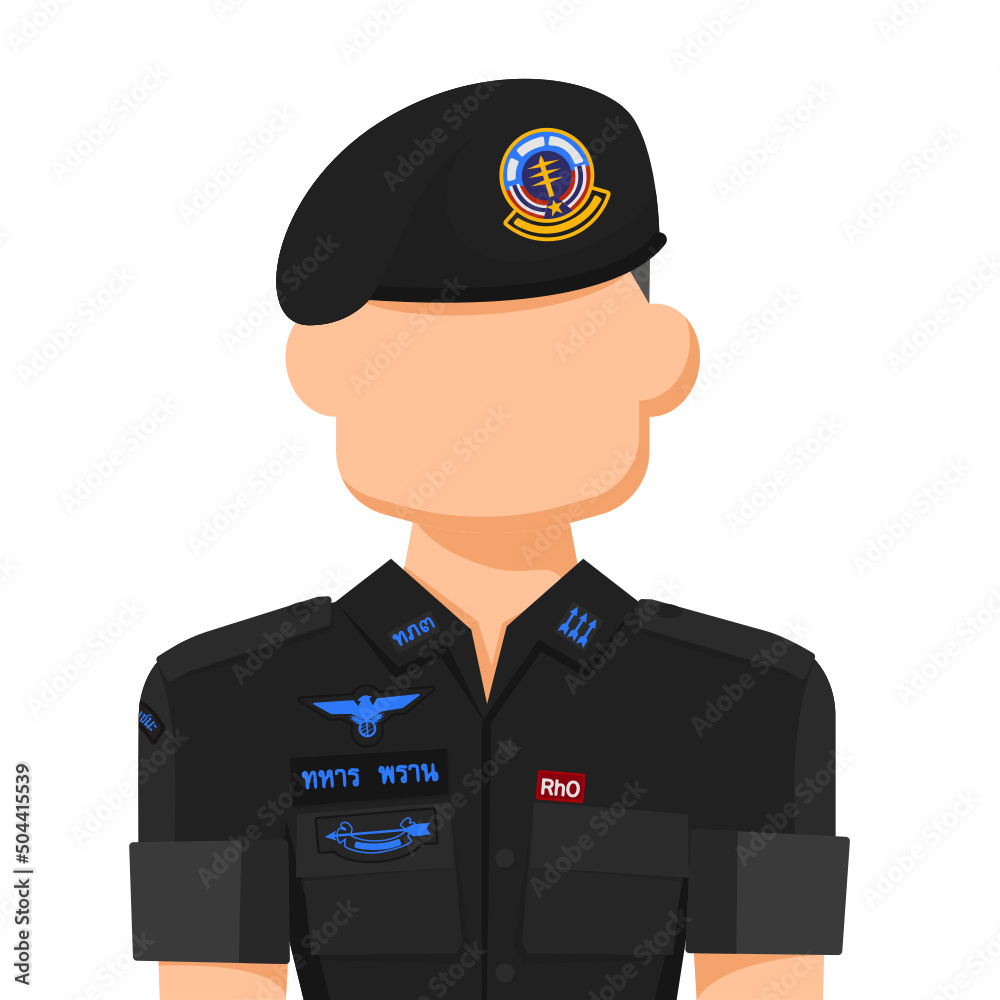 Thailand black army ranger in simple flat vector. personal profile icon or symbol. people graphic design vector illustration. Thailand black army ranger in simple flat vector. personal profile icon or symbol. people graphic design vector illustration.