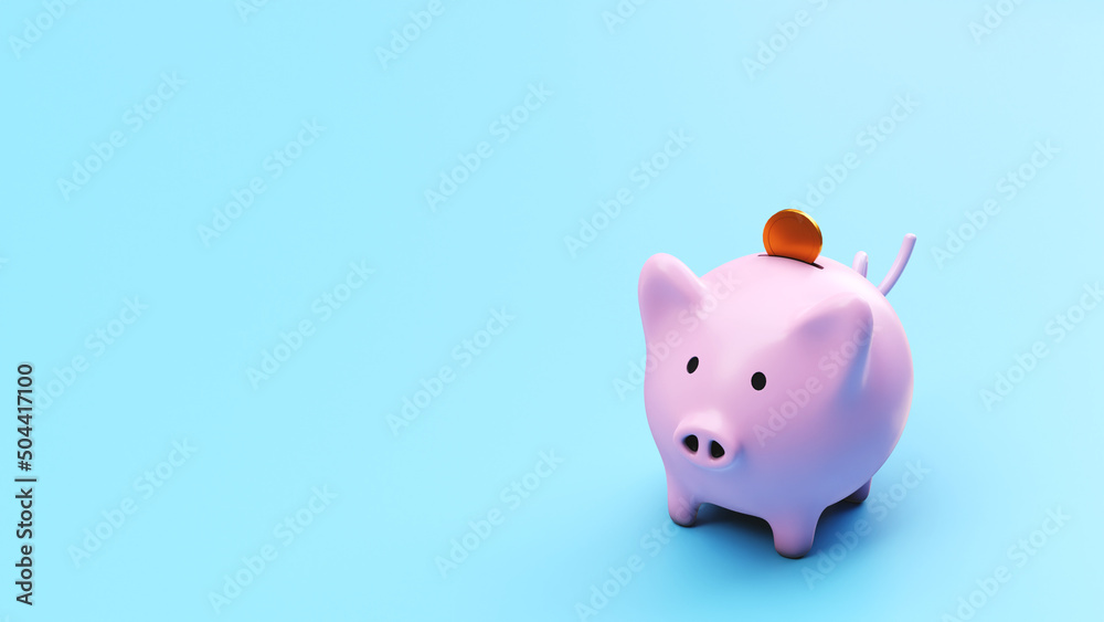 豚の貯金箱の3Dイラスト素材 3Dレンダリング 豚の貯金箱の3Dイラスト素材 3Dレンダリング